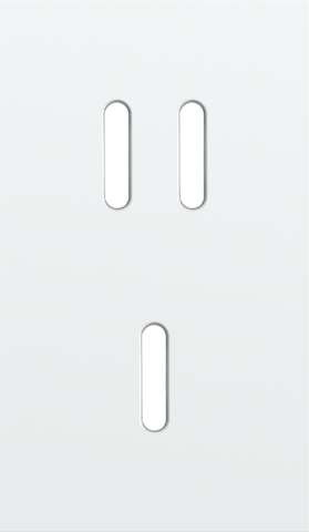 Plaque dbl v60 pr 1 commut dbl + 1 commut smpl,niko rocker steel white coated Niko Rocker