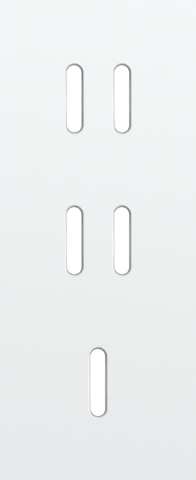 Plaque trpl v60 pr 2 commut dbl + commut smpl,niko rocker steel white coated Niko Rocker