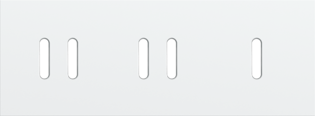 Plaque trpl h71 pr 2 commut dbl + commut smpl,niko rocker steel white coated Niko Rocker