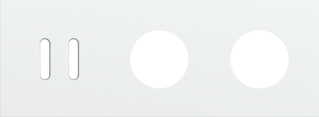 Plaque triple h71 pr 1 commut dbl + 2 prises,niko rocker steel white coated Niko Rocker