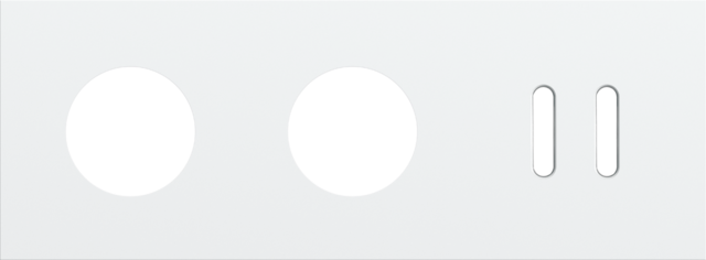 Plaque triple h71 pr 2 prises + 1 commut dbl,niko rocker steel white coated Niko Rocker