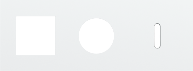 [NK154-56714] Plaque trpl h71 pr fct + prise + commut smpl,niko rocker steel white coated Niko Rocker