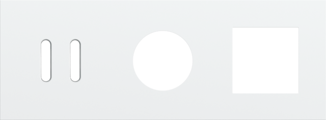 Plaque trpl h71 pr commut dbl + prise + fct,niko rocker steel white coated Niko Rocker