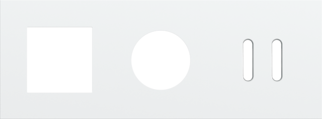 [NK154-56716] Plaque trpl h71 pr fct + prise + commut dbl,niko rocker steel white coated Niko Rocker