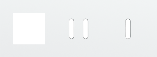 Plaque trpl h71 pr fct + commut dbl + commut smpl,niko rocker steel white coated Niko Rocker