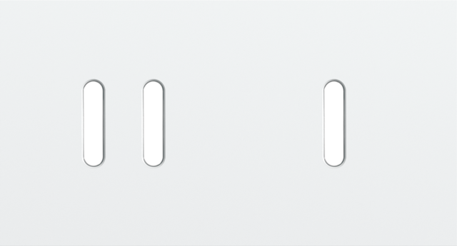 Plaque dbl h71 pr 1 commut dbl + 1 commut smpl,niko rocker steel white coated Niko Rocker