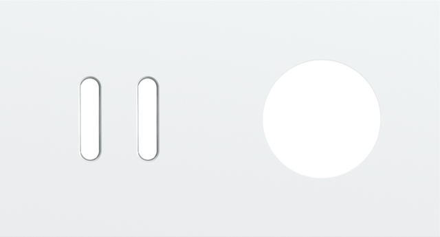 Plaque dbl h71 pr 1 commut dbl + 1 prise,niko rocker steel white coated Niko Rocker