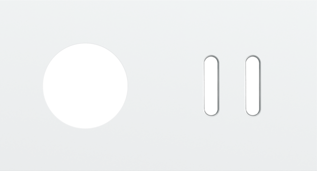 Plaque dbl h71 pr 1 prise + 1 commut dbl,niko rocker steel white coated Niko Rocker