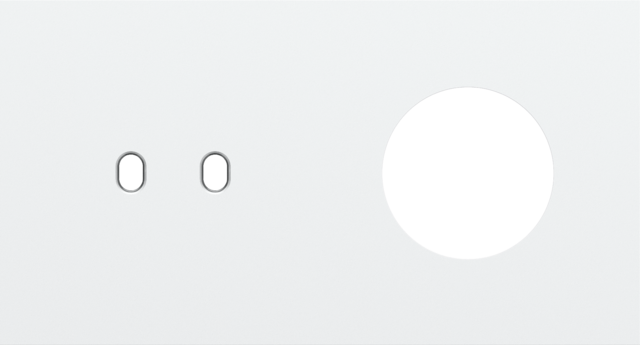 Plaque dbl h71 pr 1 commut dbl + 1 prise,niko toggle steel white coated Niko Toggle