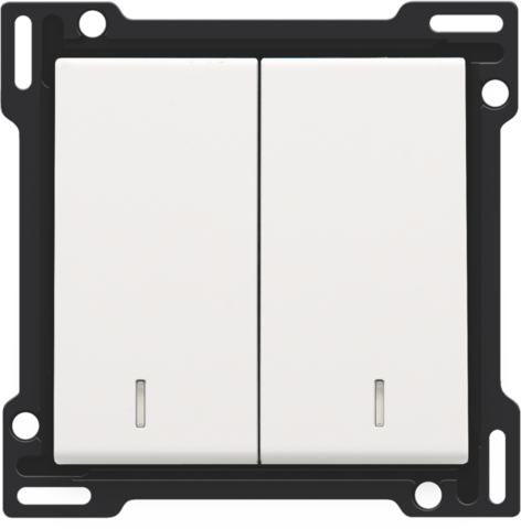Set de finition interrupteur double allum./va-et-vient (double) white coated steel white coated