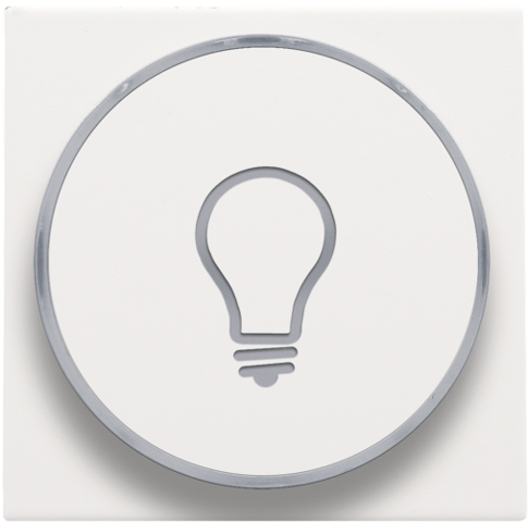 Finition avec symbole lampe pr bouton-poussoir 6a avec culot e10 white coated steel white coated Niko Pure