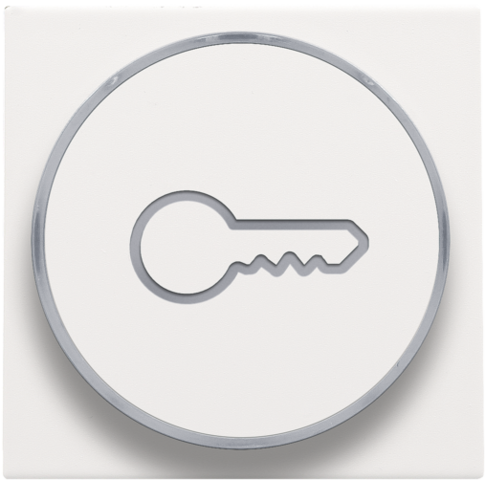 Finition avec symbole clé pour bouton-poussoir 6a avec culot e10 white coated steel white coated Niko Pure