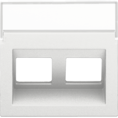 Enjoliveur data 2x rj, sortie oblique steel white coated Niko Pure