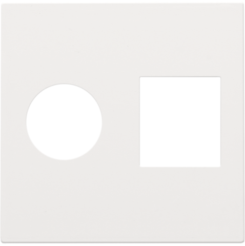 [NK154-65702] Set de finition connexion coax. simple et connection réseau rj45 steel white coated Niko Pure