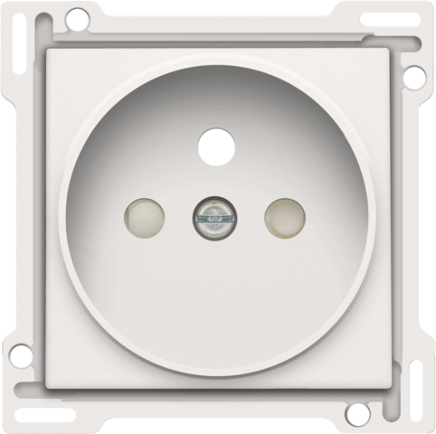 Set de finition prise avec broche de terre, 21mm steel white coated