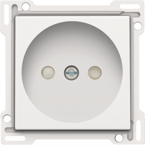 Set de finition prise sans terre, 21mm white coated steel white coated