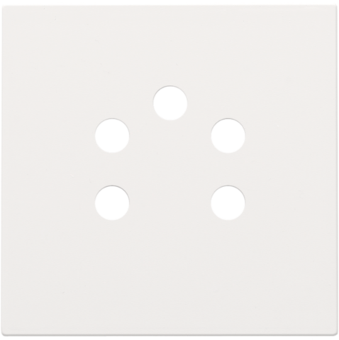 Set de finition prise téléphonique à 5 pôles steel white coated Niko Pure