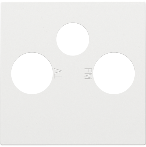 [NK154-69551] Set de finition 2 conn. coax. simples tv/fm et 1 conn. satellite steel white coated Niko Pure