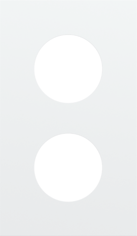 Plaque dbl 60 pr 2 prises,niko r&t steel white coated