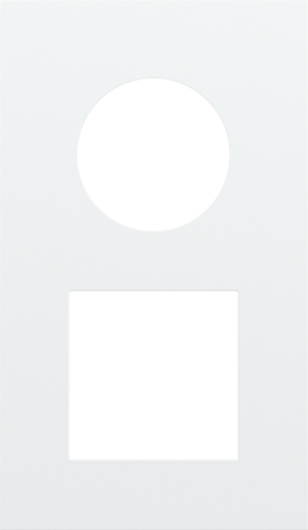 Plaque dbl v60 pr prise + fct,niko r&t steel white coated