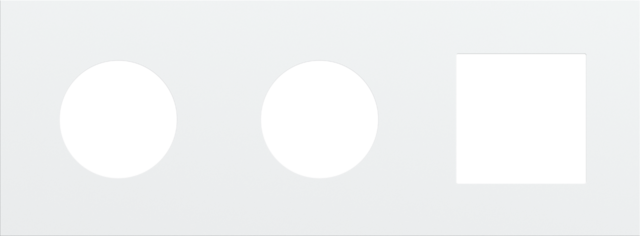 Plaque trpl h71 pr 2 prises + fct,niko r&t steel white coated