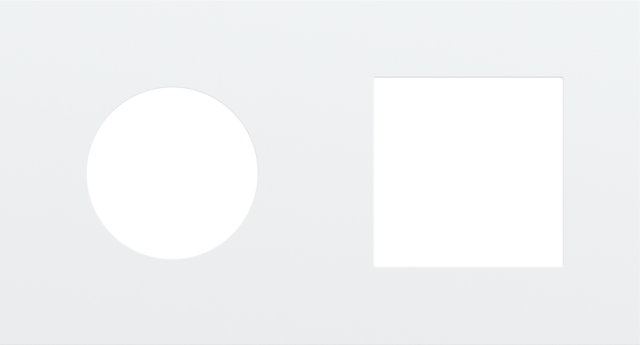 Plaque dbl h71 pr prise + fct,niko r&t steel white coated