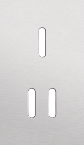 Plaque dbl v60 pr 1 commut smpl + 1 commut dbl,niko rocker alu grey brushed Niko Rocker