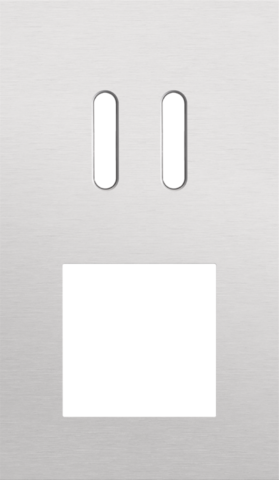 Plaque dbl v60 pr commut dbl + fct,niko rocker alu grey brushed Niko Rocker