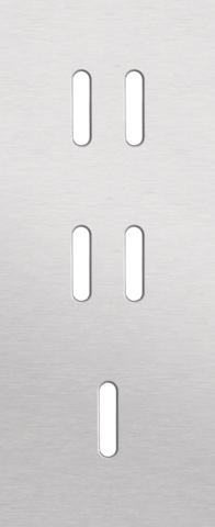 Plaque trpl v60 pr 2 commut dbl + commut smpl,niko rocker alu grey brushed Niko Rocker