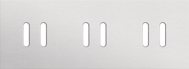 Plaque triple h71 pr 3 commut dbl,niko rocker alu grey brushed Niko Rocker