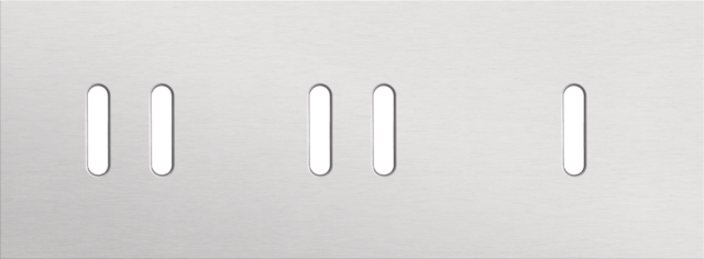 Plaque trpl h71 pr 2 commut dbl + commut smpl,niko rocker alu grey brushed Niko Rocker