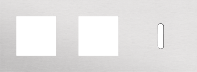 Plaque trpl h71 pr 2 fct + commut smpl,niko rocker alu grey brushed Niko Rocker