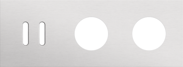 Plaque triple h71 pr 1 commut dbl + 2 prises,niko rocker alu grey brushed Niko Rocker