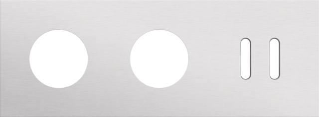 Plaque triple h71 pr 2 prises + 1 commut dbl,niko rocker alu grey brushed Niko Rocker