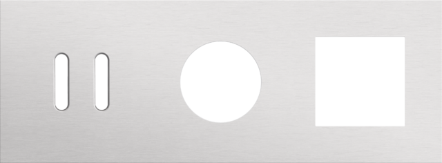 Plaque trpl h71 pr commut dbl + prise + fct,niko rocker alu grey brushed Niko Rocker