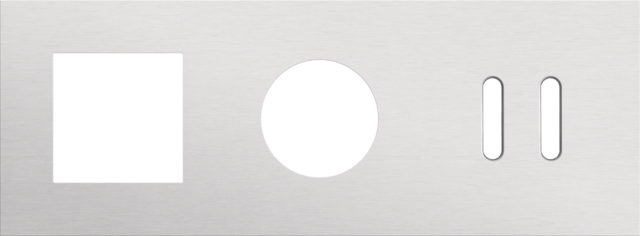 Plaque trpl h71 pr fct + prise + commut dbl,niko rocker alu grey brushed Niko Rocker