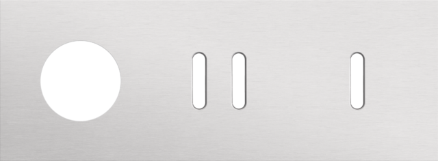 Plaque trpl h71 pr prise + commut dbl + commut smpl, niko rocker alu grey brushed Niko Rocker