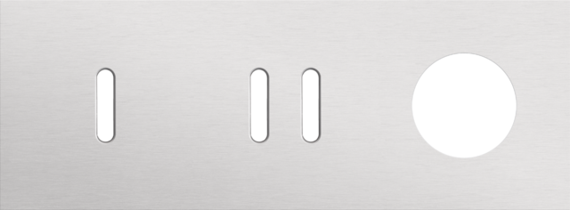 Plaque trpl h71 pr commut smpl + commut dbl + prise,niko rocker alu grey brushed Niko Rocker