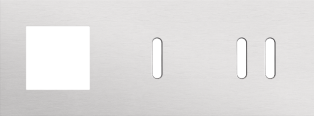 Plaque trpl h71 pr fct + commut smpl + commut dbl,niko rocker alu grey brushed Niko Rocker