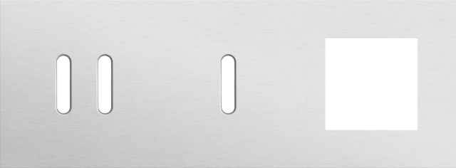 Plaque trpl h71 pr commut dbl + commut smpl + fct,niko rocker alu grey brushed Niko Rocker