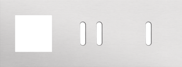 Plaque trpl h71 pr fct + commut dbl + commut smpl,niko rocker alu grey brushed Niko Rocker