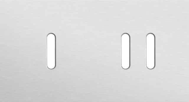 Plaque dbl h71 pr 1 commut smpl + 1 commut dbl,niko rocker alu grey brushed Niko Rocker