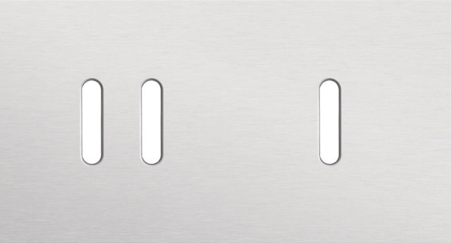 Plaque dbl h71 pr 1 commut dbl + 1 commut smpl,niko rocker alu grey brushed Niko Rocker