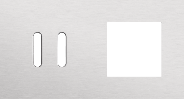 Plaque dbl h71 pr commut dbl + fct,niko rocker alu grey brushed Niko Rocker