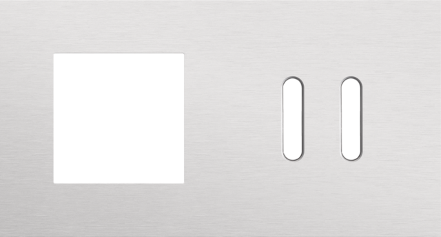 Plaque dbl h71 pr fct + commut dbl,niko rocker alu grey brushed Niko Rocker