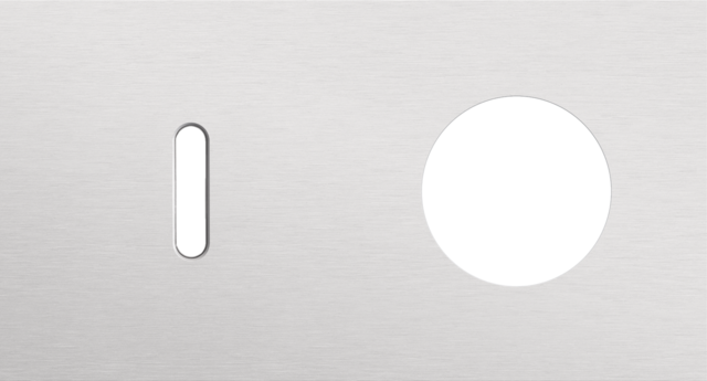 Plaque dbl h71 pr 1 commut smpl + 1 prise,niko rocker alu grey brushed Niko Rocker