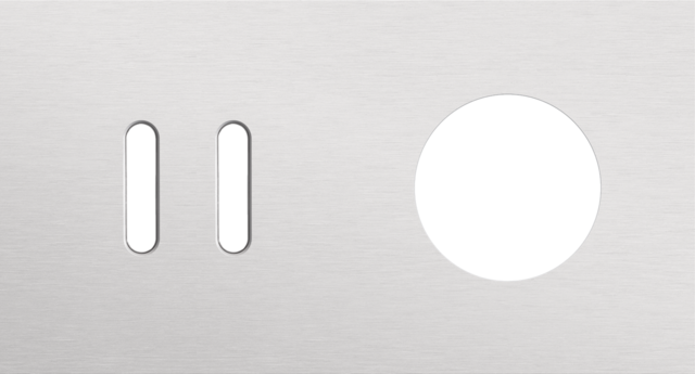 Plaque dbl h71 pr 1 commut dbl + 1 prise,niko rocker alu grey brushed Niko Rocker