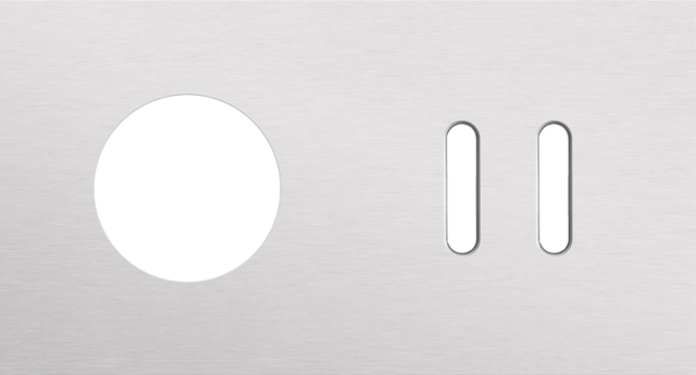 Plaque dbl h71 pr 1 prise + 1 commut dbl,niko rocker alu grey brushed Niko Rocker