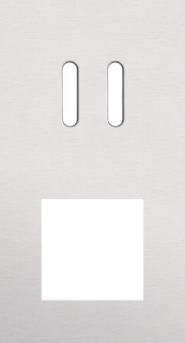 Plaque dbl v71 pr commut dbl + fct,niko rocker alu grey brushed Niko Rocker