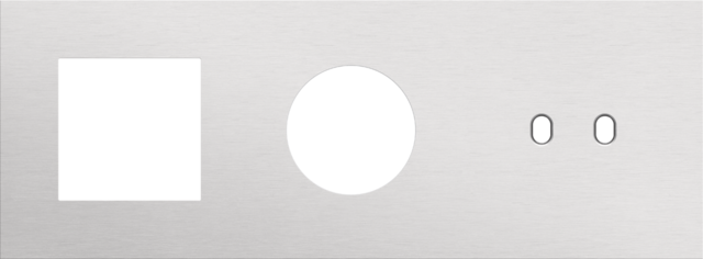 Plaque trpl h71 pr fct + prise + commut dbl,niko toggle alu grey brushed Niko Toggle